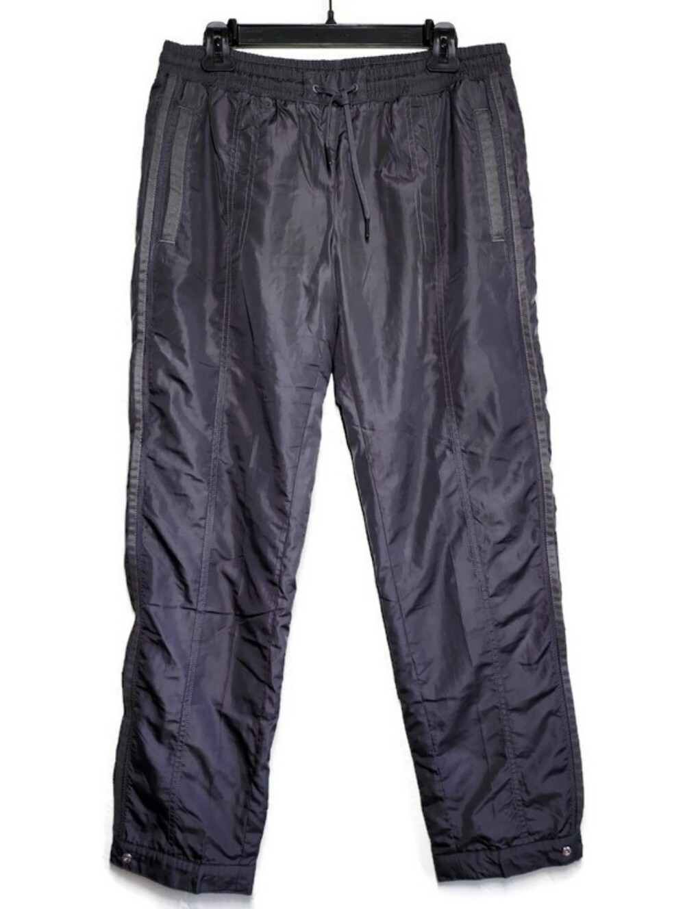 Adidas x Stella McCartney Black Nylon Jersey Lined Multi-Snap Hems Track Pants